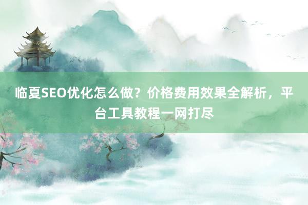 临夏SEO优化怎么做？价格费用效果全解析，平台工具教程一网打尽