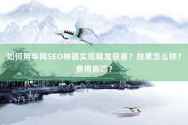 如何用华网SEO神器实现精准获客？效果怎么样？费用高吗？