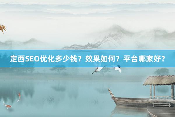 定西SEO优化多少钱?效果如何?平台哪家好?
