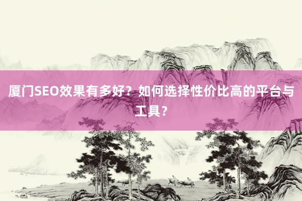 厦门SEO效果有多好？如何选择性价比高的平台与工具？