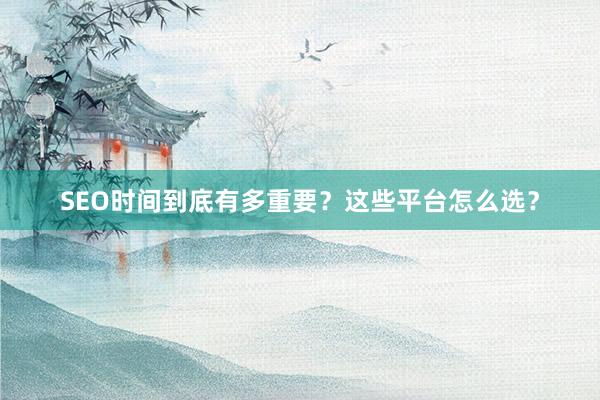SEO时间到底有多重要？这些平台怎么选？