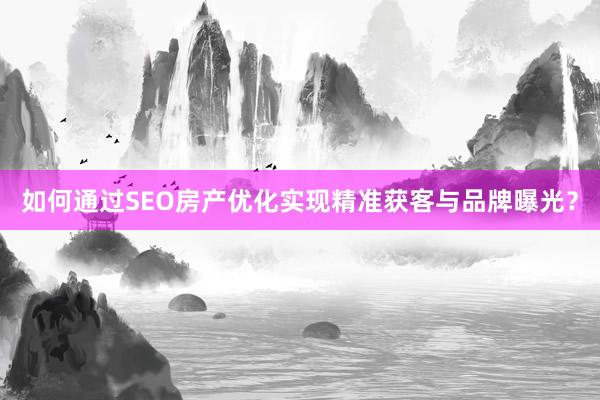 如何通过SEO房产优化实现精准获客与品牌曝光？