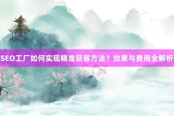 SEO工厂如何实现精准获客方法？效果与费用全解析