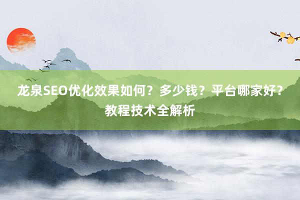 龙泉SEO优化效果如何？多少钱？平台哪家好？教程技术全解析