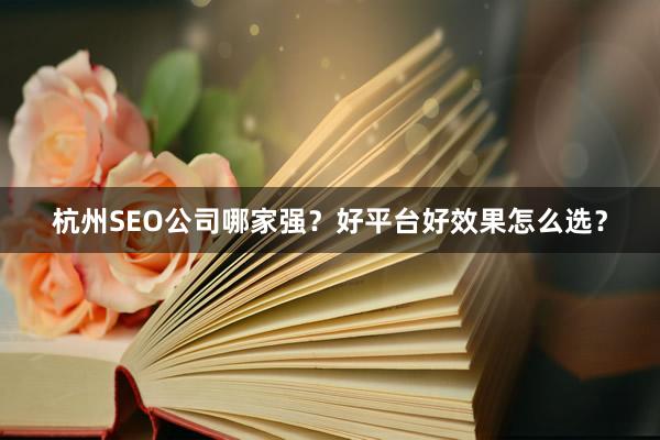 杭州SEO公司哪家强？好平台好效果怎么选？