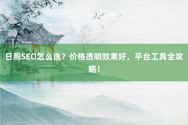 日照SEO怎么选?价格透明效果好,平台工具全攻略!