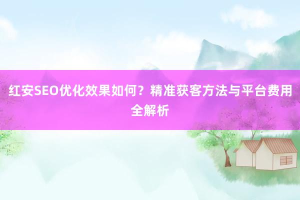 红安SEO优化效果如何？精准获客方法与平台费用全解析