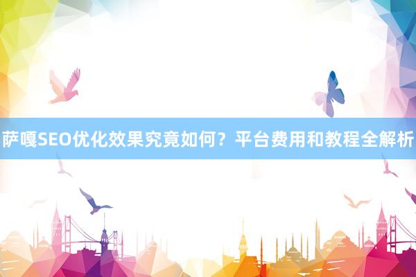 萨嘎SEO优化效果究竟如何？平台费用和教程全解析
